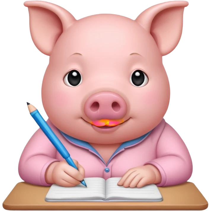 A pig writing something  emoji
