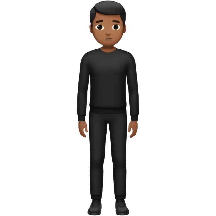  به صورت  مشکی.مرد ایستاده کامل در حال فکر کردن emoji