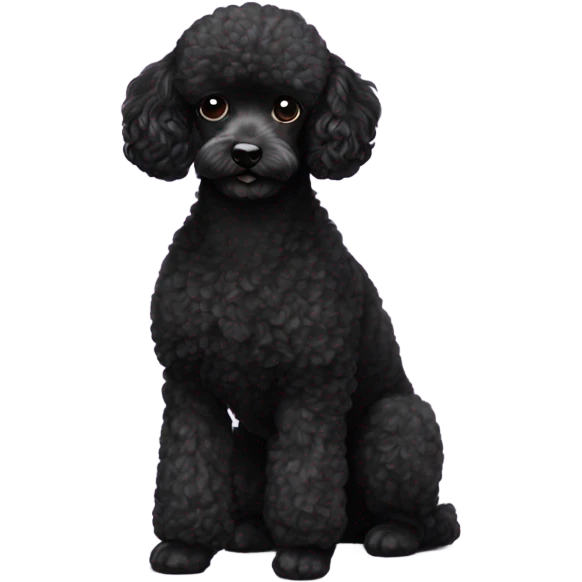 A tiny black mini poodle emoji