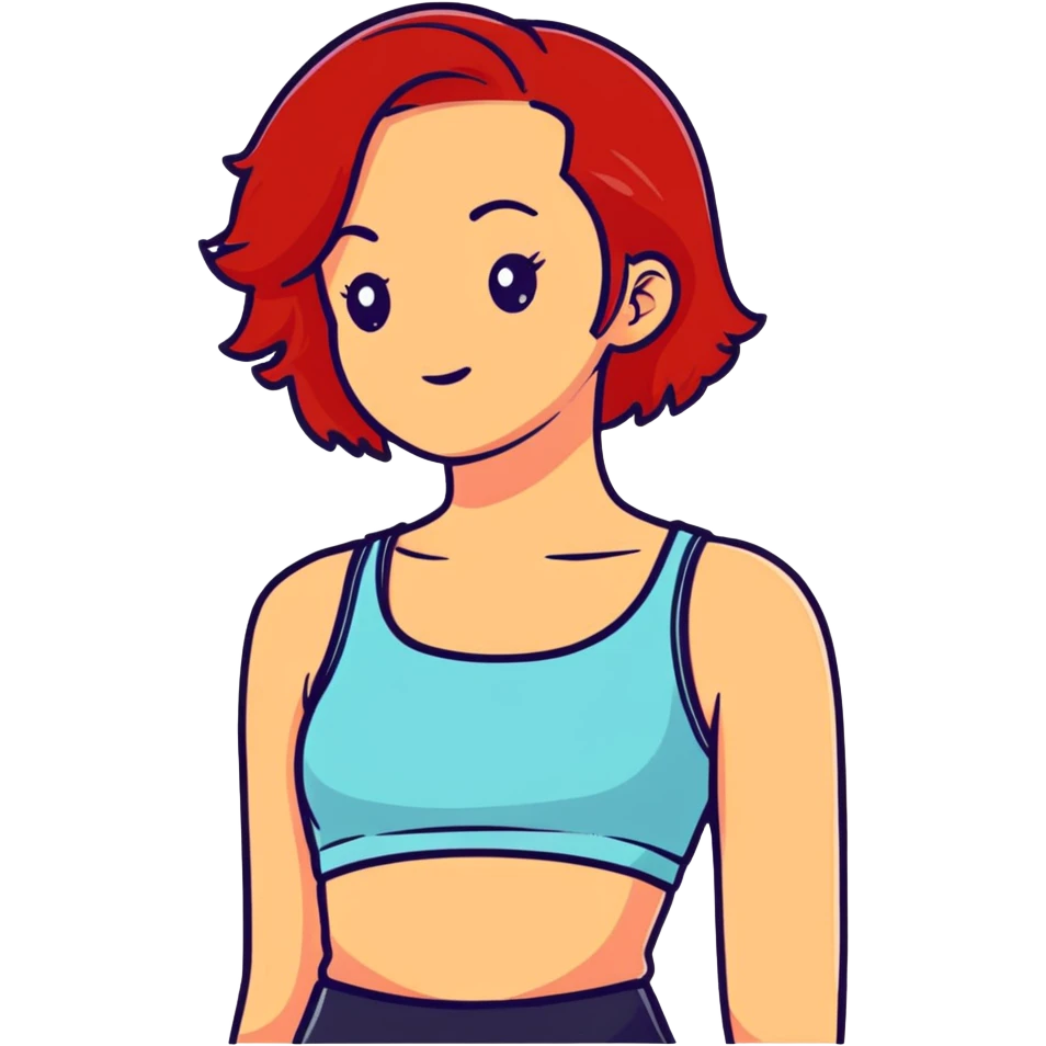 red-haired girl in a crop top emoji