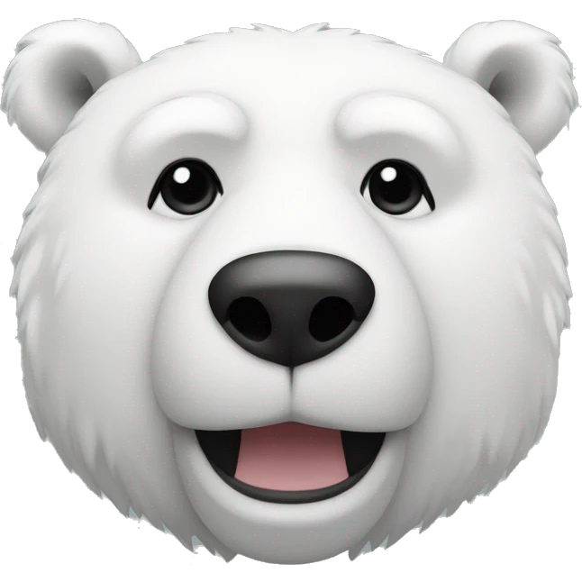 bust of an anthropomorphic polar bear with black hair in its head and three black dots in its muzzle emoji