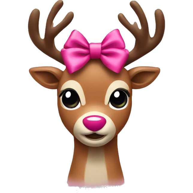 Rudolph with pink bow emoji