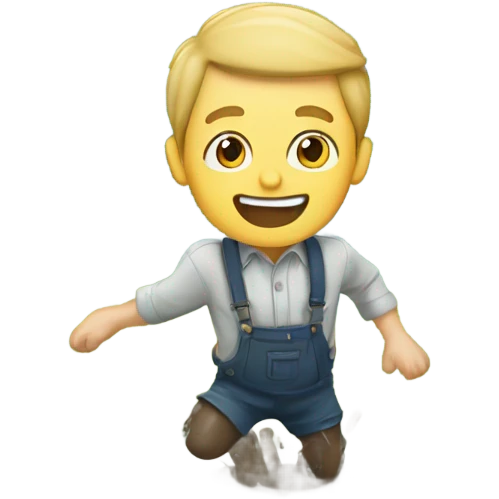 White man jumping in mud puddle emoji