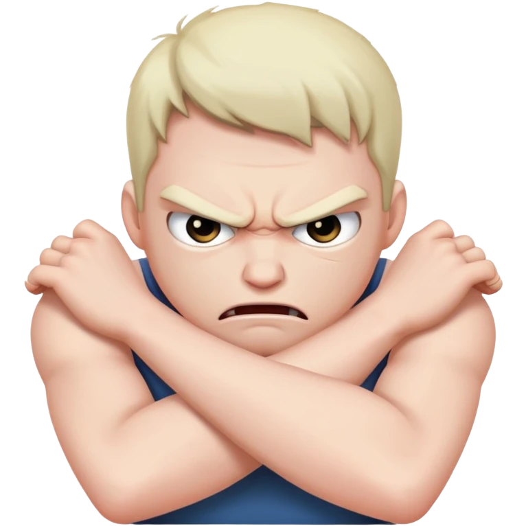 Someone with there arms around there neck mad emoji