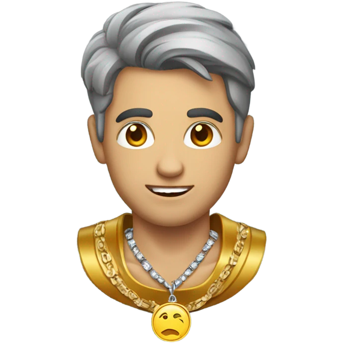 casual male with jewelry and medalla emoji
