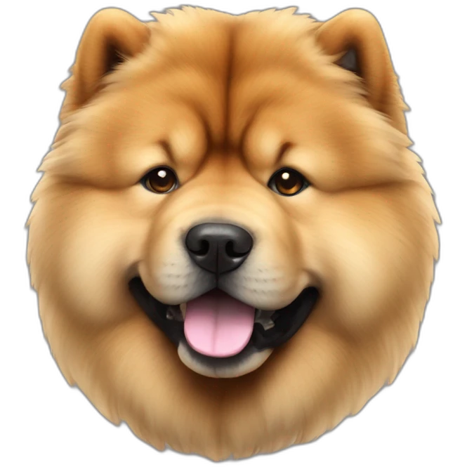 Chow chow, furry shiny dog cute, realistic, young emoji