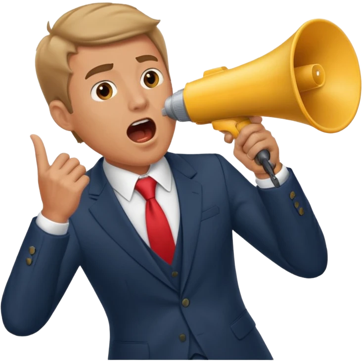 man shouting on megaphonee emoji