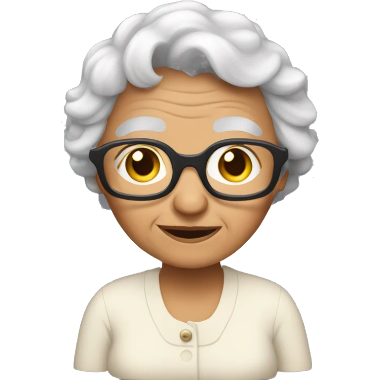 Grandma using the internet emoji