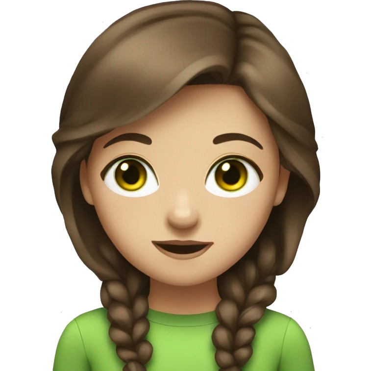 Girl with brown hair and green eyes emoji