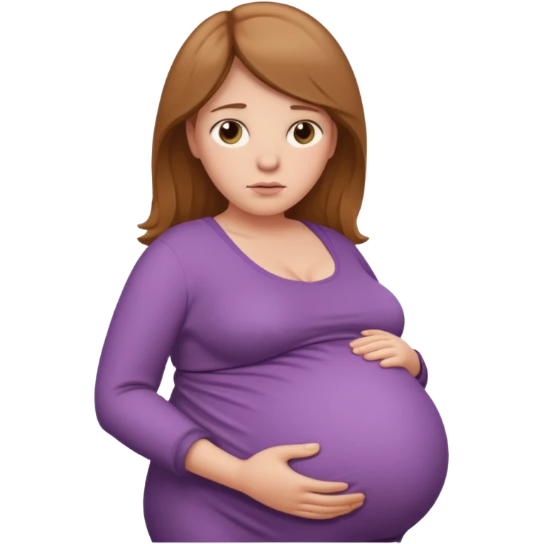 very heavily pregnant overdue woman with super  large belly emoji