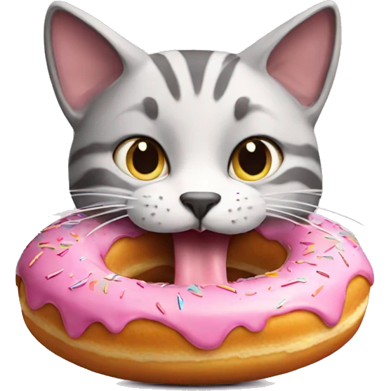 cat eating donut emoji
