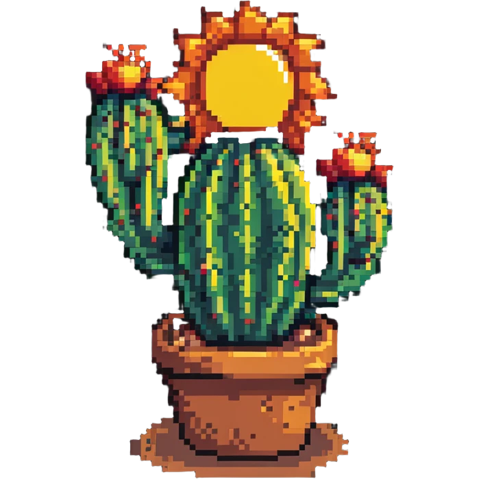 cactus in a desert with sun emoji