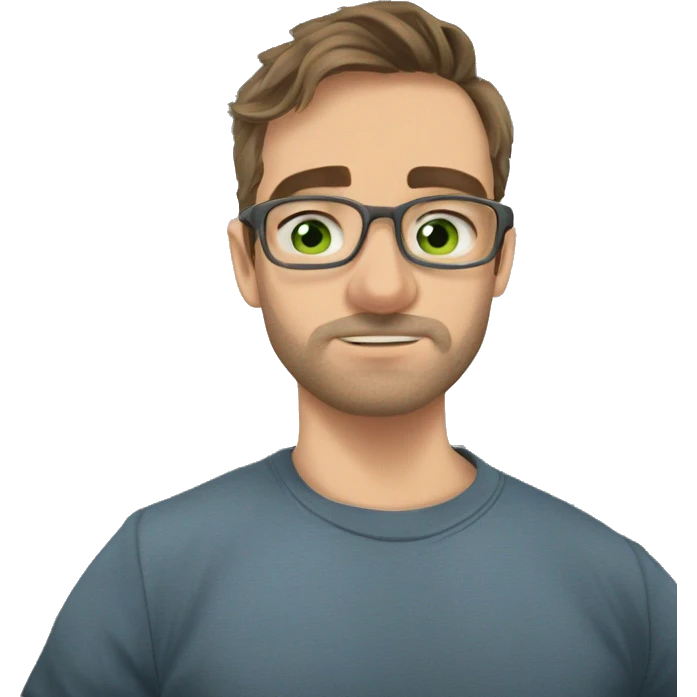 intense gaze portrait glasses man emoji