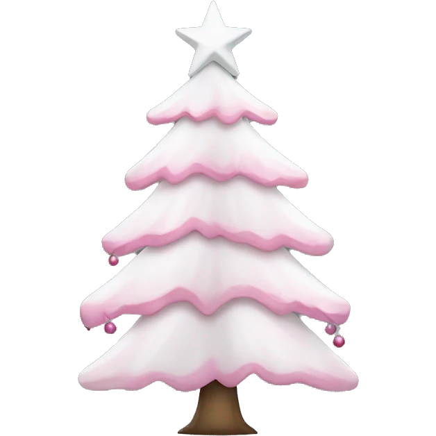 White and pink christmas tree emoji