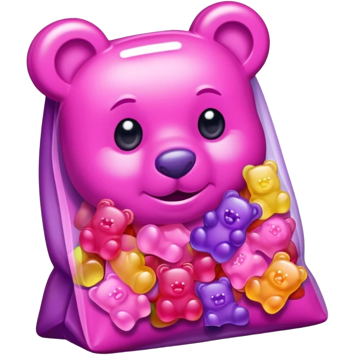 Bag of gummy bears feminine colors emoji