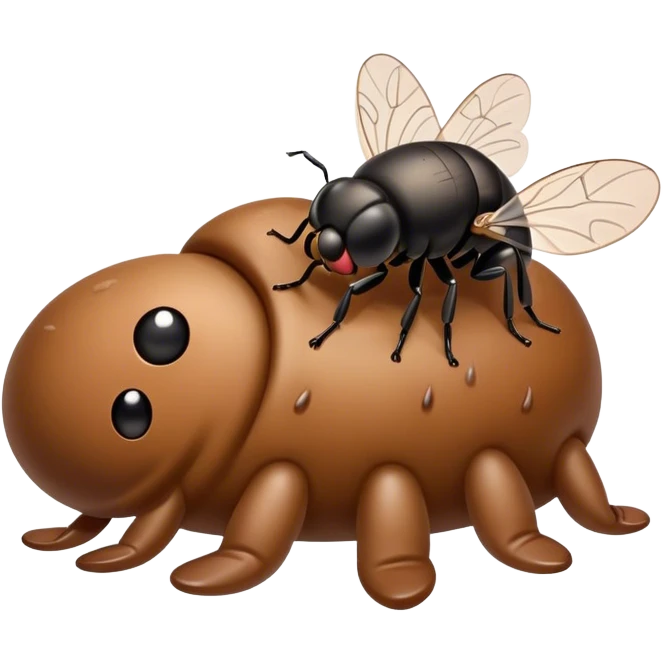 Stinky poop with flies emoji
