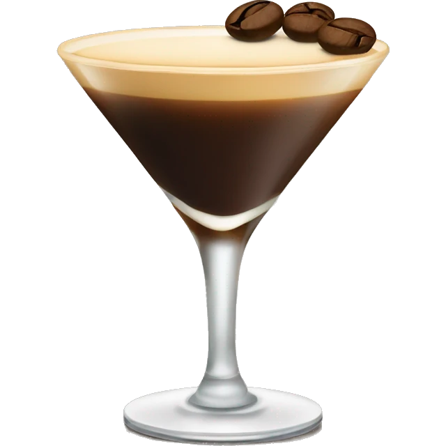 An espresso martini with three coffee beans  emoji