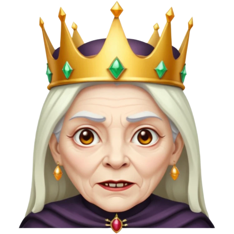 evil old witch with crown emoji