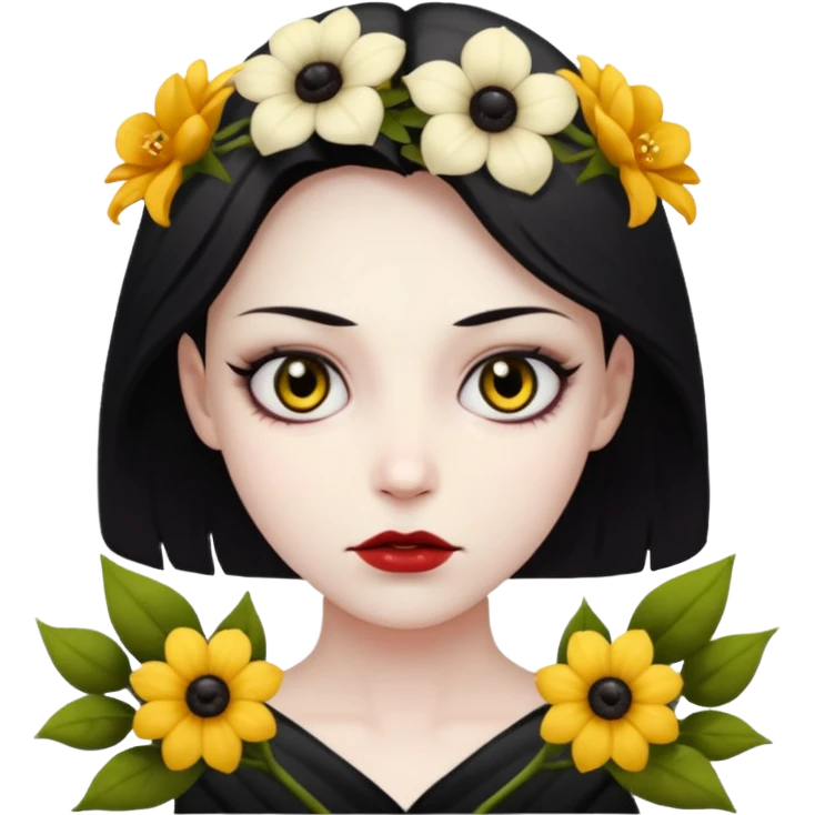 зла людина з квітами emoji