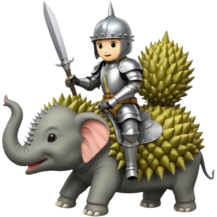 DURIAN KNIGHT WITH ELEPHANT FACE RIDE ON THE RAT emoji