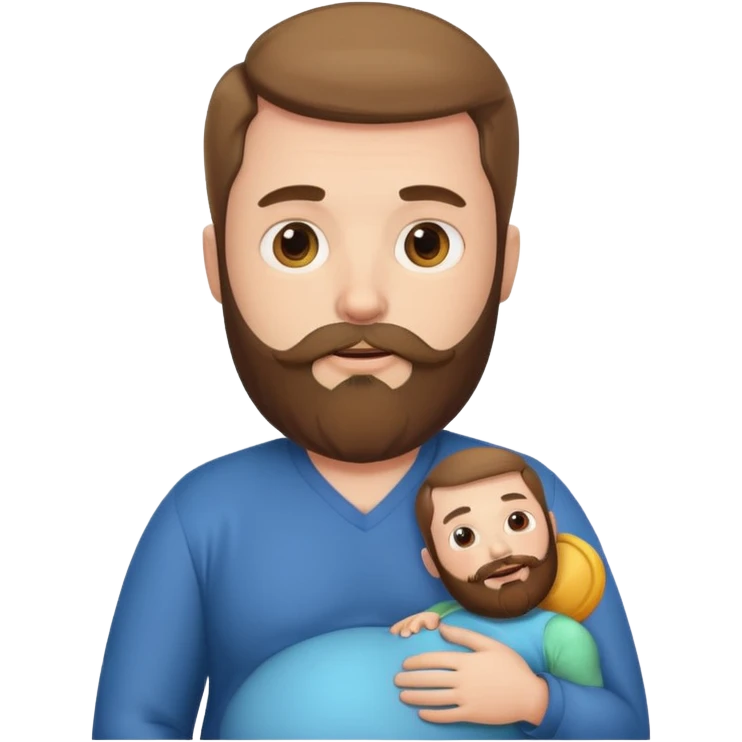 Pregnant man with beard emoji
