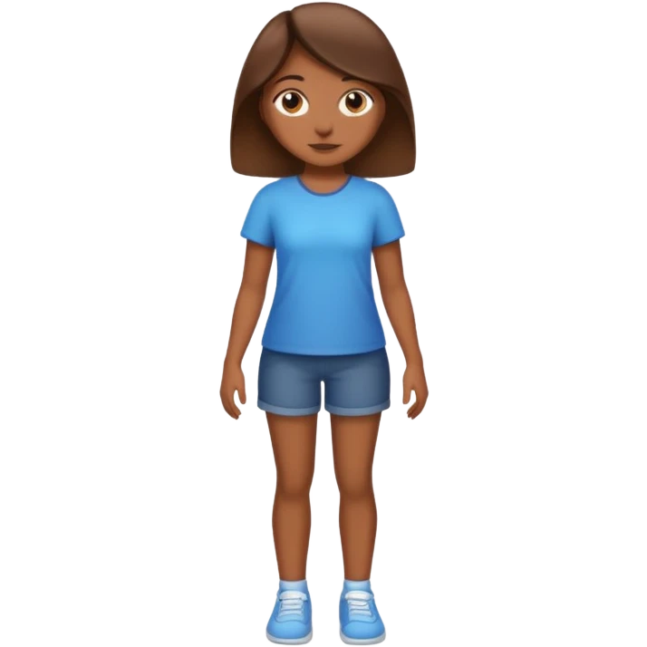 full body girl with brown skin and brown hair emoji