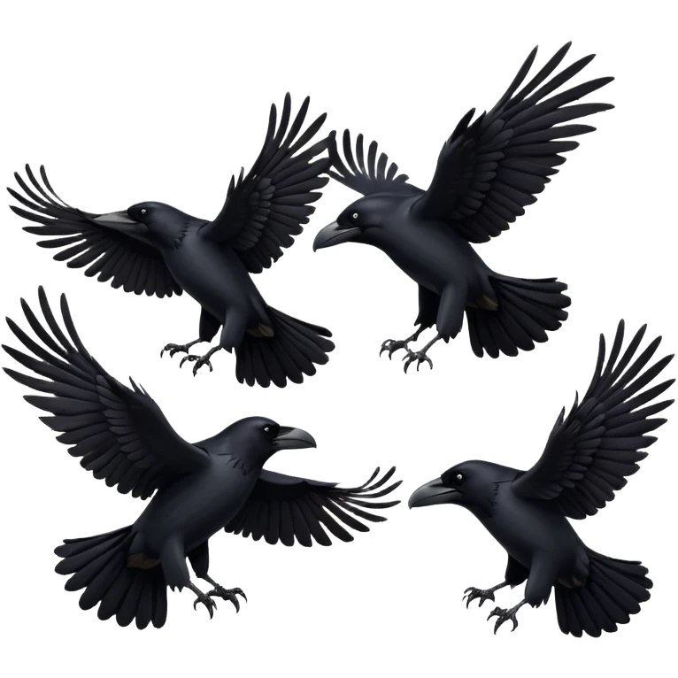group of ravens in flight emoji
