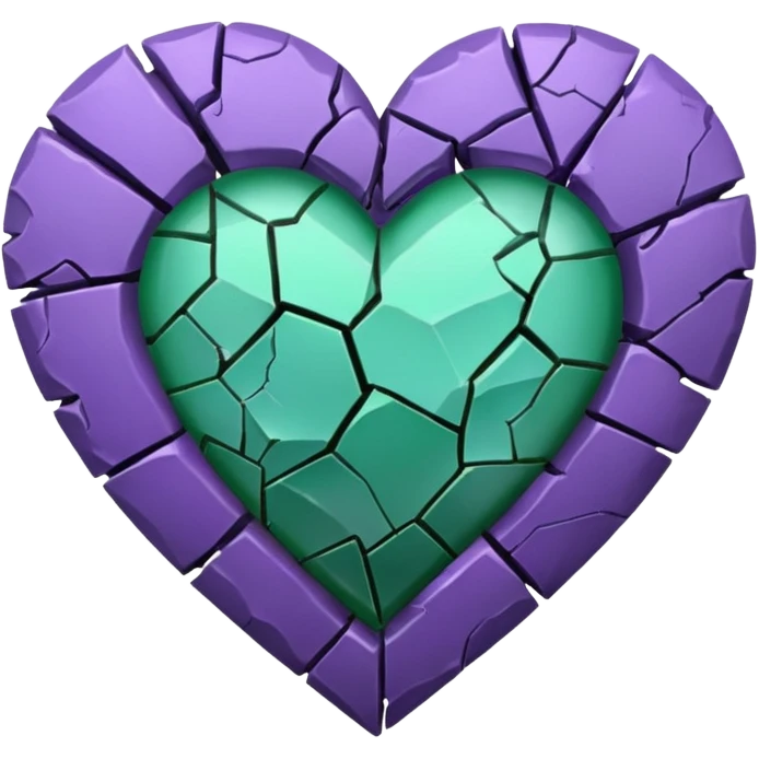 violet green broken heart emoji
