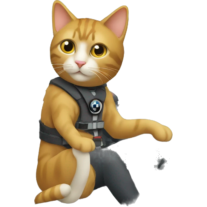 Fais un chat en voiture BMW emoji