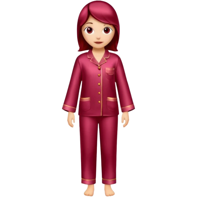 Pijama de satin color rojo vino emoji