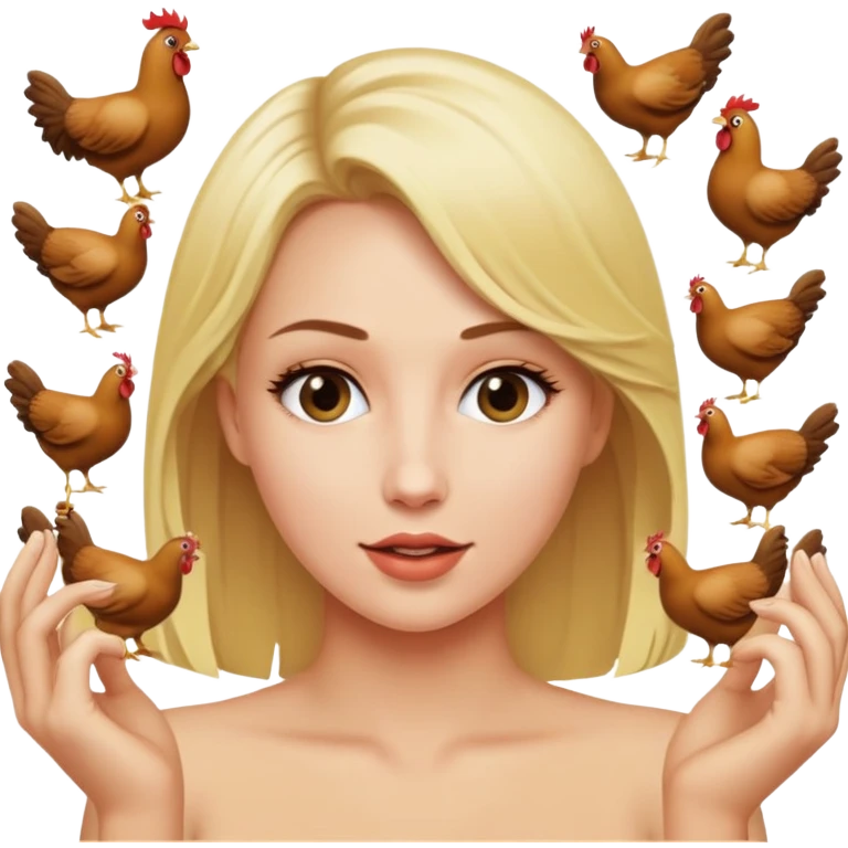 Blonde plays with cocks with cum emoji