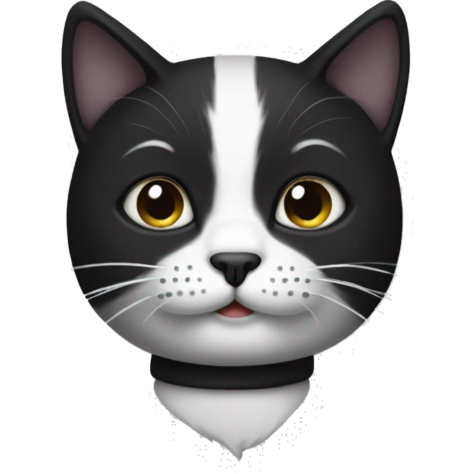 Black and white cat with mustache emoji