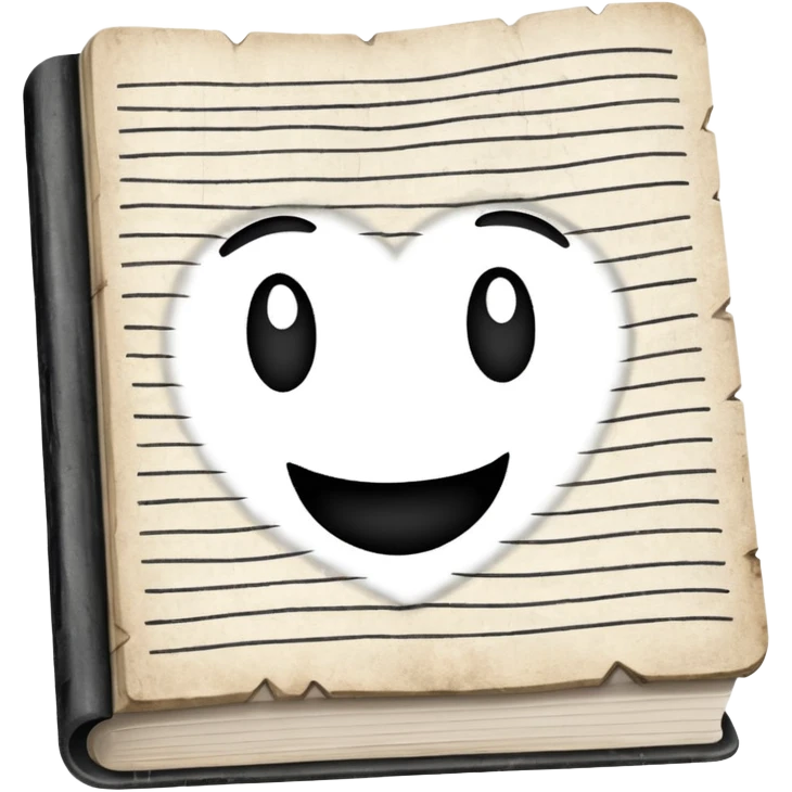 MONOCHROME WRITTEN PAPER BOOK emoji