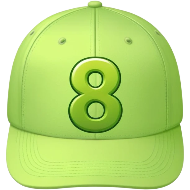 light lime cap with number “8” on it emoji