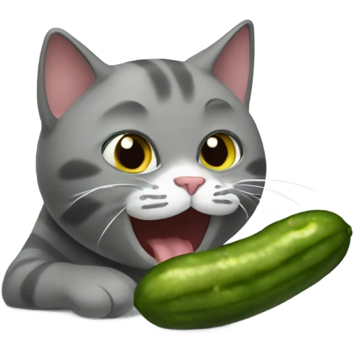 Cat eating pickle emoji
