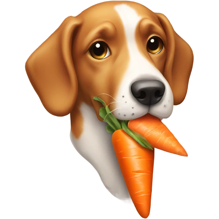 Dog eating carrot emoji