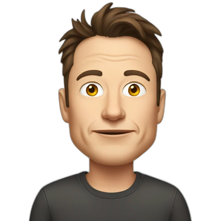 Elon musk with donkey ears emoji