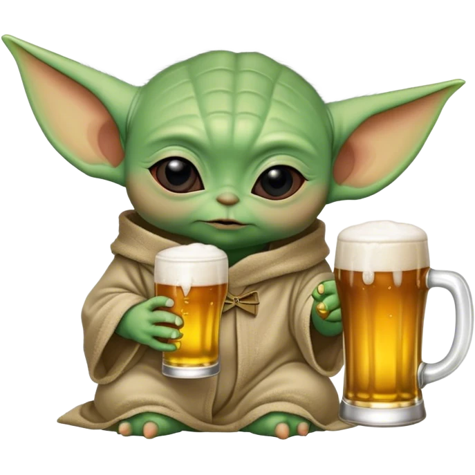 Baby Yoda drink beer emoji