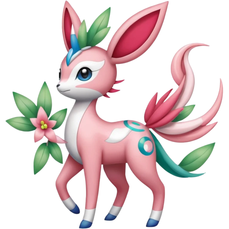 Shaymin-Sylveon-Meloetta-Cresselia-Milotic-Pokémon-Fakémon-fusion, full body emoji