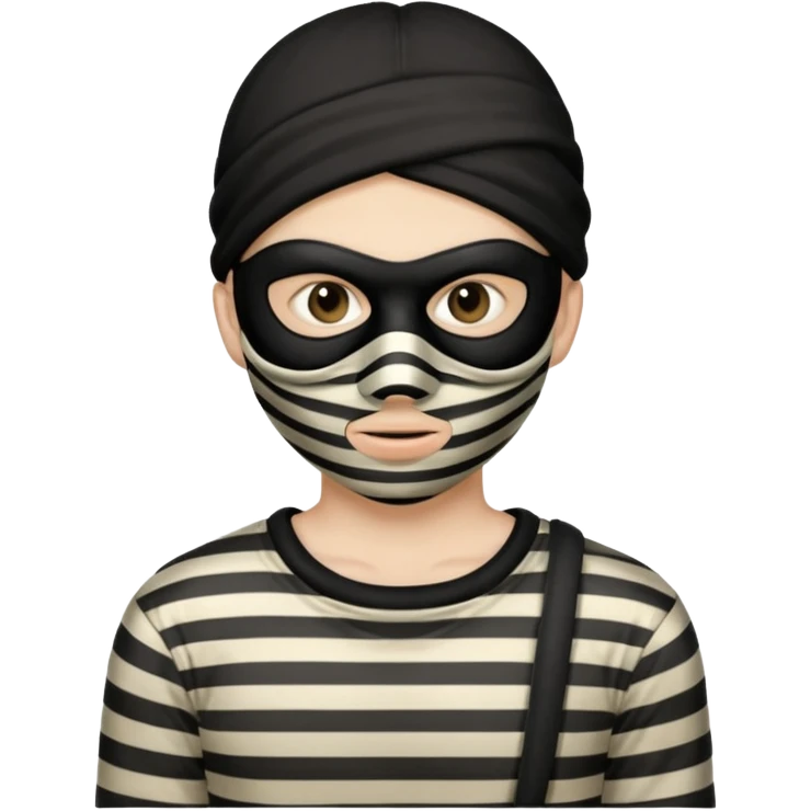 thief, with stripped shirt,thief mask. emoji