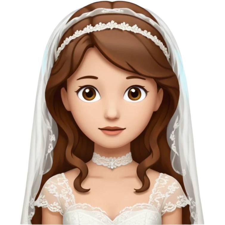 Blonde skin bride with brown hair with a chin on her face emoji