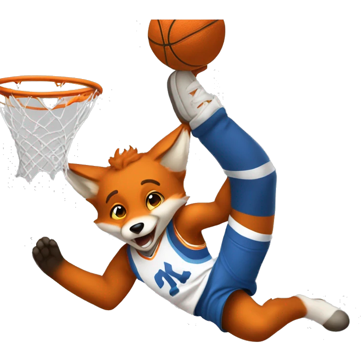 teenage fox dunking a basketball emoji