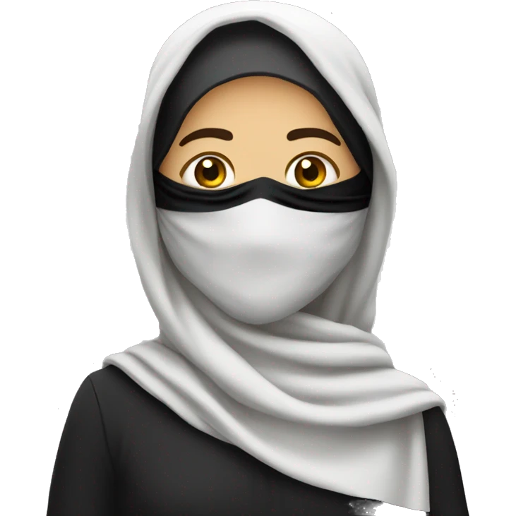 arab wearing black scarf mask to protect from sand emoji