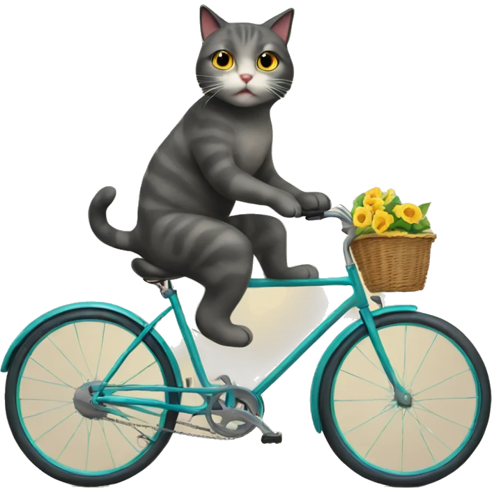 cat on bicycle emoji