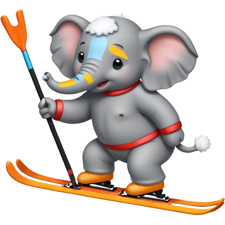 skiing elephant emoji
