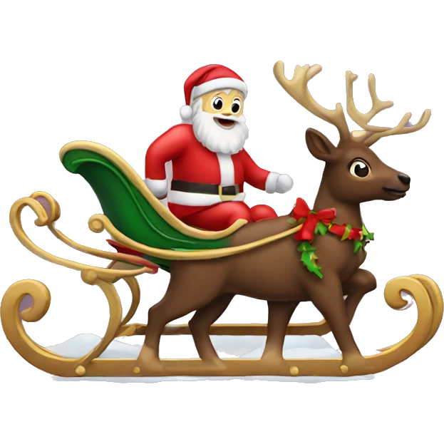 Christmas sleigh with santa in it emoji