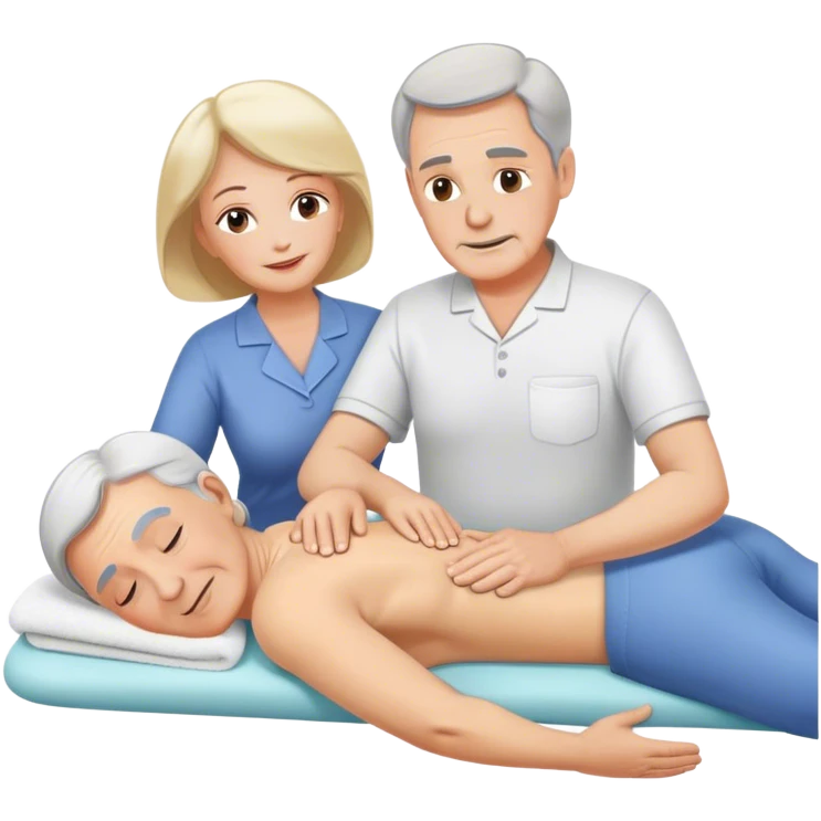 60-year-old white man giving massage o 60-year-old white woman emoji