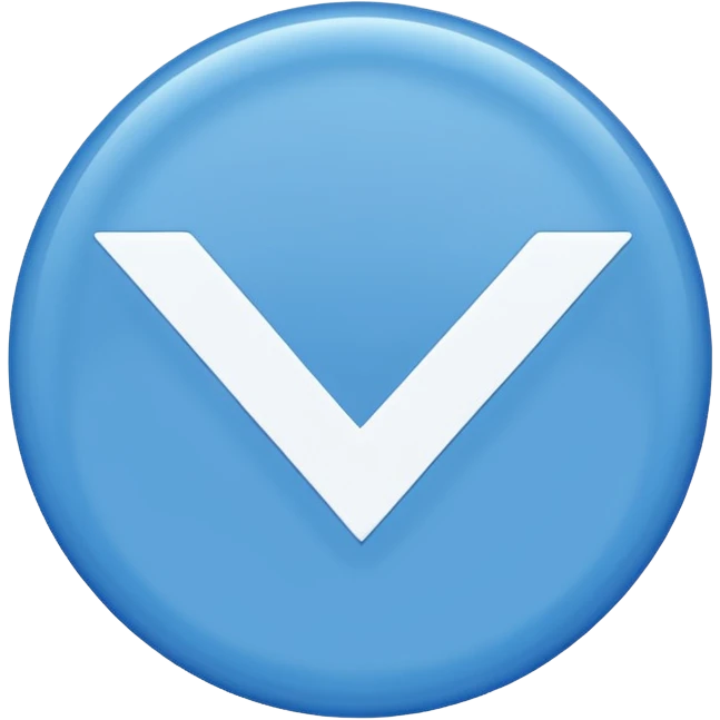 Mavi Yuvarlak içinde beyaz tik  emoji