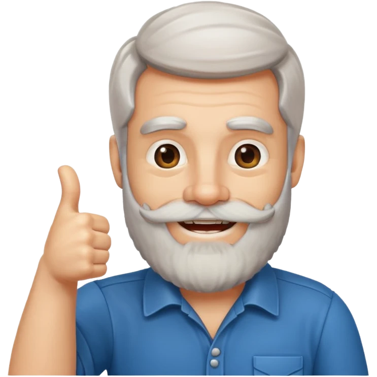 happy boomer giving a thumbs up and the boomer should have a beard emoji