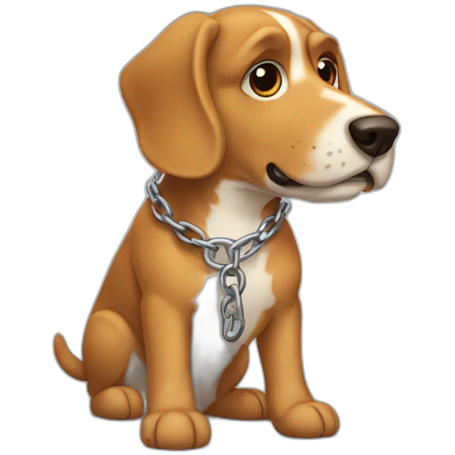 Perro y cadena larga emoji